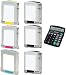 HP Remanufactured 82XL / 82 / 10 XL (C4844, C4911A, C4912A, C4913A) Ink Cartridges 6 pk (3 Black and 1 of each color) + free D@J 12 digit solar calculator (6 pack)