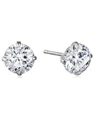 Jewelry: 10k White Gold Round-Cut Swarovski Zirconia Stud Earrings (1 cttw) - Amazon Curated Collection