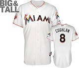 Chris Coghlan Jersey: Big & Tall Miami Marlins #8 Home White Authentic Cool Base&Atilde;&cent;"&Acirc;&cent; Jersey with Marlins Park Inaugural Season Patch