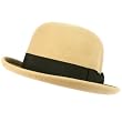 Unisex Winter Classic 100% Wool Derby Bowler Ribbon Band Hat Cap Camel M/L