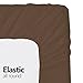 Angel Bedding Soft All Round Elastic Twin Fitted Sheet Only 15 Inch Deep Pocket Solid Brown - 1800 Series Brushed Microfiber, Soft & Breathable, Easy On/Off, Fits All Mattress
