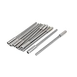 uxcell 磁気ナットセッター　六角ドライバー　メタル製　シルバートーン　150mm長さ 　6.3mm六角シャンク 10個入り