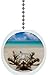 Cat on Beach Solid Ceramic Fan Pull