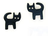 Black Cat Enamel & Sterling Silver Post Earrings