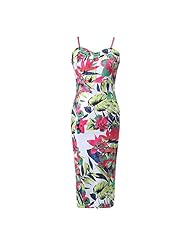 Floral Print Tropical Print Summer Stretchy Sleeveless Elastane/Polyester Bodycon Dress/Midi Dress 