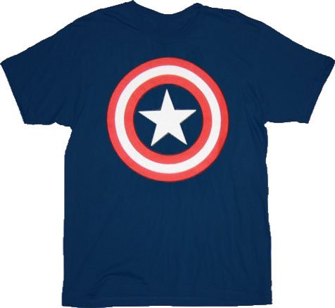  Captain America Star Logo Navy T-shirt Tee