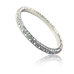 Triple Sided Aurora Borealis Rhinestone Bangle Bracelet Fashion Jewelry