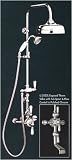 Rohl U.KIT3L-EB English Bronze Perrin & Rowe thermostatic Valve with Tub Spout, Handspray, and Showerhead from the Perrin & Rowe Series U.KIT3L