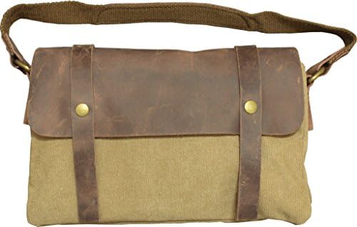 Rustic City Leather and Canvas Light Brown Women's Crossbody Shoulder Purse