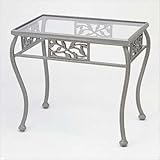 IMAGE OF Heritage Motif Rectangular End Table Tabletop: Obscure Glass, Finish: Sandstone
