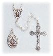Mother of Pearl Rosary - Our Lady of Juan Lagos - 7mm Faux Mother of Pearl Beads - 18in. Chain - Center Piece with Matching Pendant - Gift Box Included - IMPORTED FROM ITALY