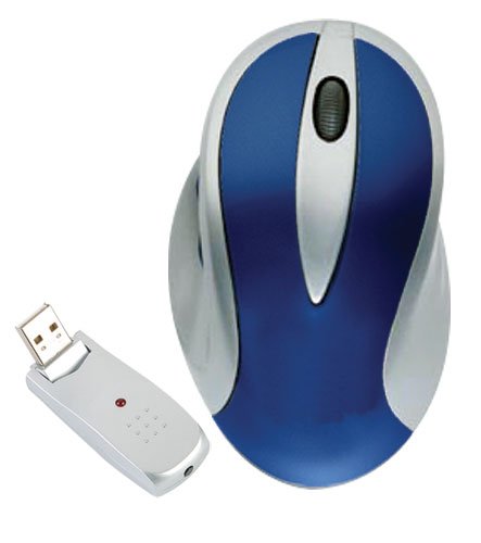 Wireless Large Optical Mouse with 5 Buttons--WRMS160Blue