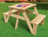 Lohasrus Kids Picnic Table 20331 – Passed Safety Standards ASTM F963-07, Dual Non-toxic Clear Painted Fir, for ages 2 to 6, Free Drawing Book