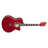 ESP LTD XTone AC30EQM Quilt Maple Acoustic Electric Guitar with Case - Red