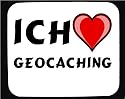 Mauspad mit Ich liebe Geocaching Dekoration