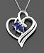 14k White Gold Sapphire (5/8 ct. tw.) & Diamond Accent Heart Pendant