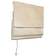 Raffrollo / Fenster Rollo / Faltenrollo mit Schnurzug / Baumwoll Stoffrollos / 100 x 175 cm / creme