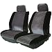 Alpha Universal Car Front Seat Covers (Pair) - Black and Grey