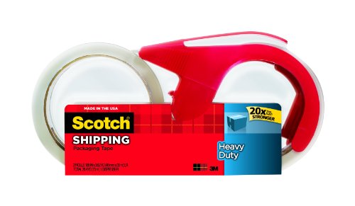 Scotch Packaging Tape with Reuseable Dispenser, 1.88 Inches x 54.6 Yards, 2-Pack (3850-2-1RD)