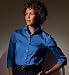 3/4 Inch Sleeve Stretch Broadcloth Blouse