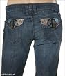 J & Company Womens Jeans Ocean Glamour Peace Sign Boot Cut in Dark Resin