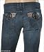 J & Company Womens Jeans Ocean Glamour Peace Sign Boot Cut in Dark Resin