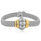 14K Yellow Gold and Sterling Silver Bracelet 7.5