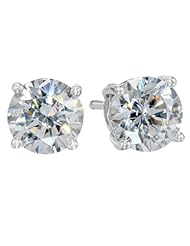Sterling Silver Swarovski Zirconia 2 cttw Round Stud Earrings