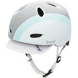 BERN Berkeley Summer Gloss Helmet with Visor (White/Mint Bomber, Small)