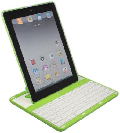 FOME 360 Degree Rotate Detachable Bluetooth Wireless Keyboard Sliding Cover Case for iPad 2 iPad 3 iPad 4 Green + A FOME Clean Cloth Gift