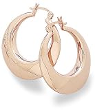 18 Karat Rose Gold Plate Hoop Earrings