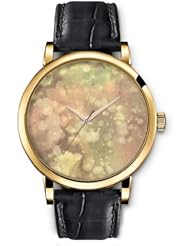 SPRAWL Aanalog Fashion Series Gold Ladies Watches of Genuine Black Leather Strap,Unique Wrist Watch for Women Girls Designed with White spots on the floor