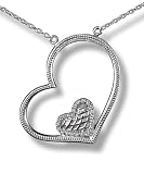 Double Heart Pendant in white gold by Zasha Signature Jewelry
