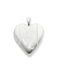 925 Sterling Silver 20mm with LOVE Heart Locket - Chain Included