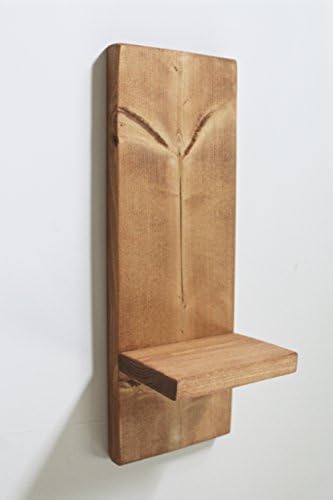 Light Brown Rustic Wooden Wall Sconce Shelf for Candle or Knick Knack