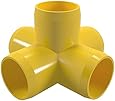 FORMUFIT  5-Way Cross PVC Fitting, Furniture Grade, 1" Size, Yellow