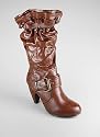 Gathered Rufle High Heel Boot