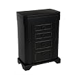 "Phoebe" Mele & Co. Black Distressed Finish Upright Jewelry Box