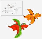 Design Your Own 3-D Dragon with Wings (1 dz)