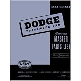1936 1939 1940 1941 1942 DODGE Parts Book List Guide by Dodge