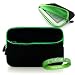 Borders Kobo Vox eReader Case Cover Sleeve Jet Black with Natural Green + A Vangoddy Live*Laugh*Love Wrist Band!!!
