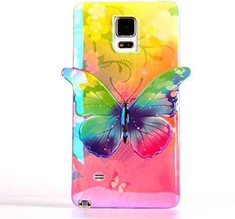 Note 4 Case,Galaxy Note 4 Case,AnKey Cute TPU Case - 3D Blu-Ray Beauty Fairy Butterfly Flexible Rubber Gel Bumper Scratch Soft Silicone IMD Case Cover For Sumsung Galaxy Note 4 - Pink