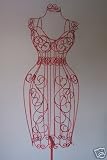 Wire mannequin in red - life size - shabby chic boudoir look