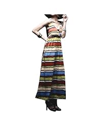 V-neck Stretchy Zig Zag Polyester Floor Length Sleeveless Evening Dress 