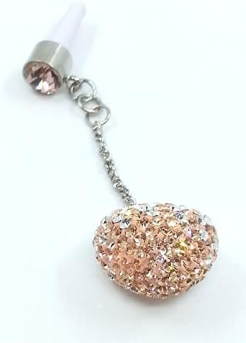 Swarovski Crystal 3D "Loving Heart" Charm and Earphone Jack Dust Cover for Mobile Phone (DTXSJ-FCS-1-C)