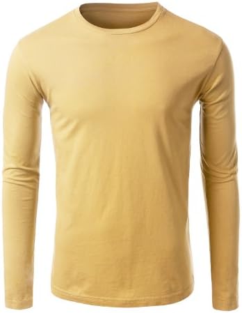 MBJ Mens Active Crew Neck Thermal Long Sleeve Shirt S MUSTARD