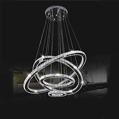 LED Crystal Chandelier Lihting Transparent Crystal Round 4 Rings 20CM Plus 40CM Plus 60CM Plus 80CM Lamps Fixtures ( Voltage : 220-240V , Light Source Color : Cool White )