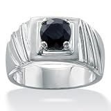 Men's Midnight Blue Sapphire Sterling Silver Ring
