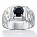 Men's Midnight Blue Sapphire Sterling Silver Ring
