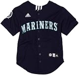 MLB Boys' Seattle Mariners Screen Print Baseball Jersey, Dark Navy, Large